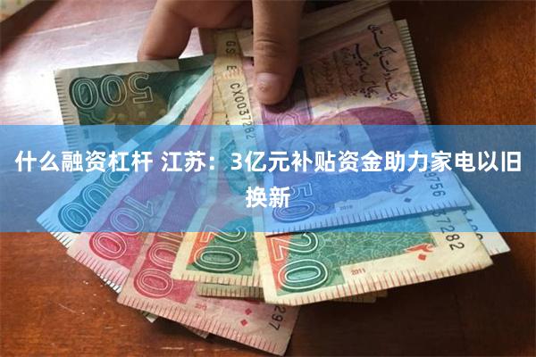 什么融资杠杆 江苏：3亿元补贴资金助力家电以旧换新