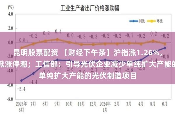 昆明股票配资 【财经下午茶】沪指涨1.26%，消费电子概念掀涨停潮；工信部：引导光伏企业减少单纯扩大产能的光伏制造项目